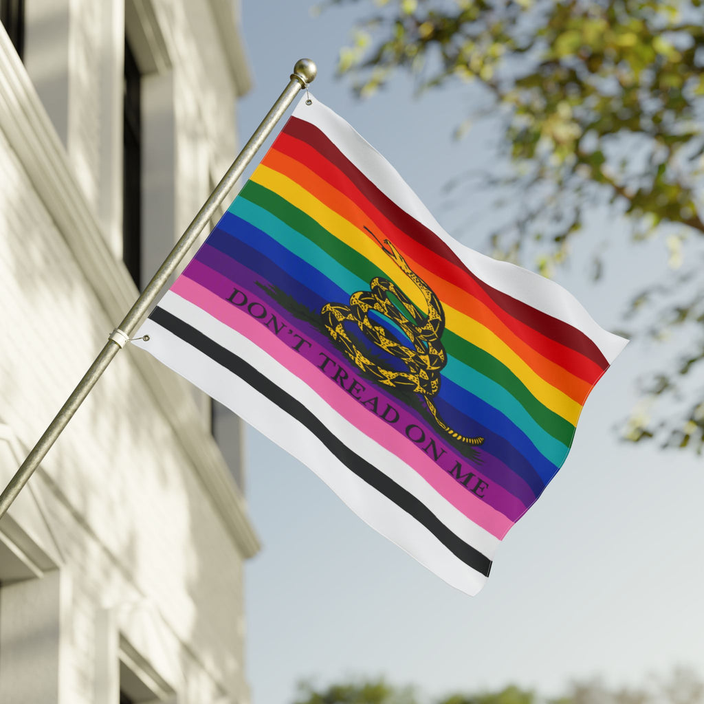 Pride Gadsden Flag — Double-Sided "Don't Tread On Me" Rainbow Flag