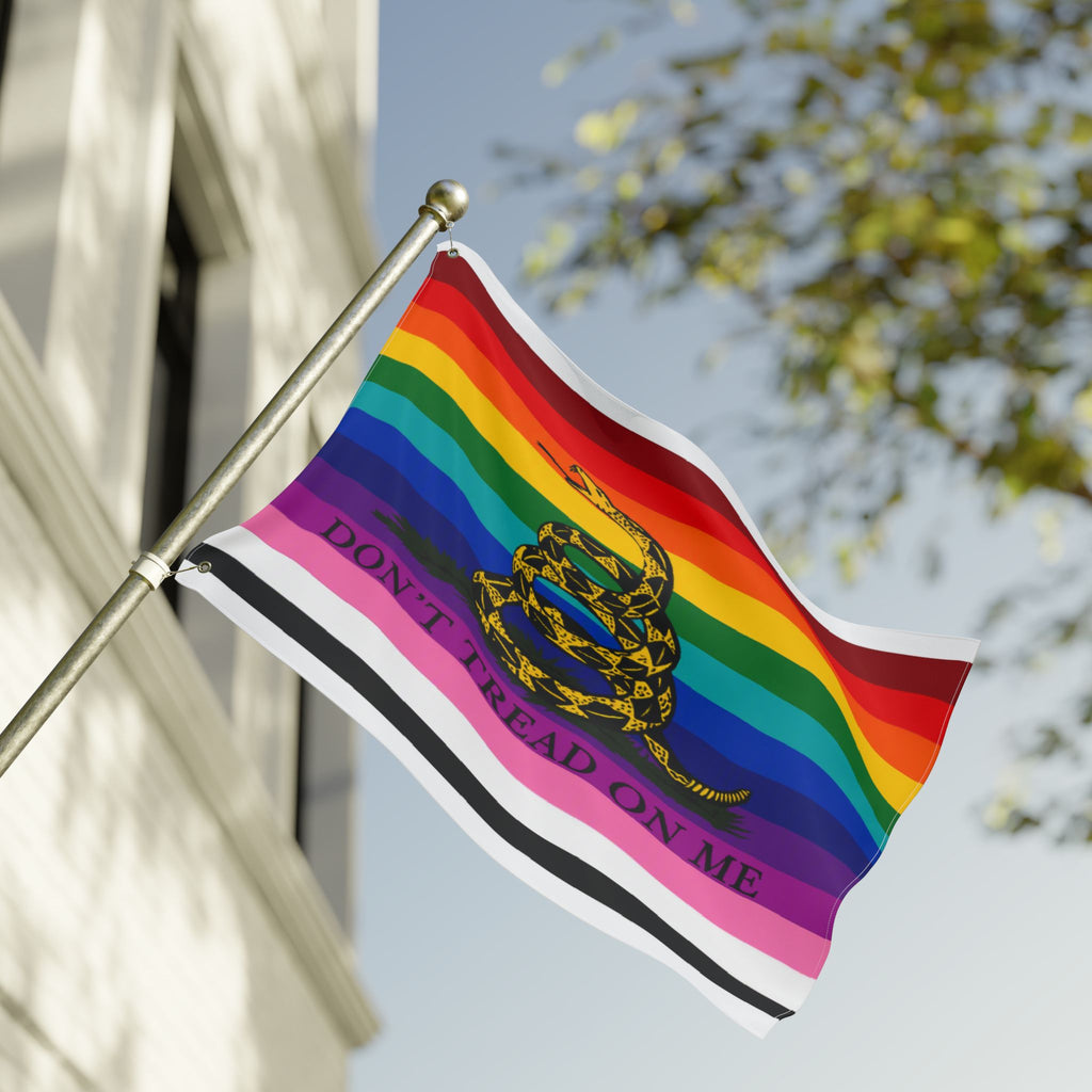 Pride Gadsden Flag — Double-Sided "Don't Tread On Me" Rainbow Flag