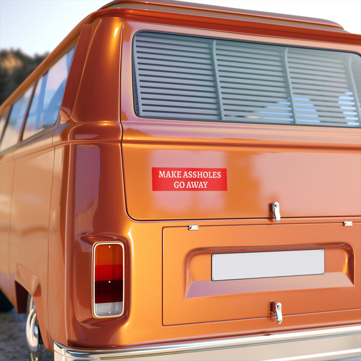 Make Assholes Go Away Bumper Sticker - Funny Political Statement Car Decal