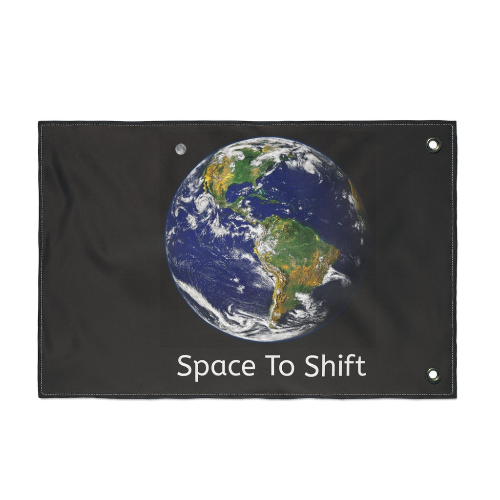Earth Globe Flag — "Space To Shift" Double-Sided Outdoor Banner