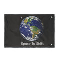 Earth Globe Flag — "Space To Shift" Double-Sided Outdoor Banner