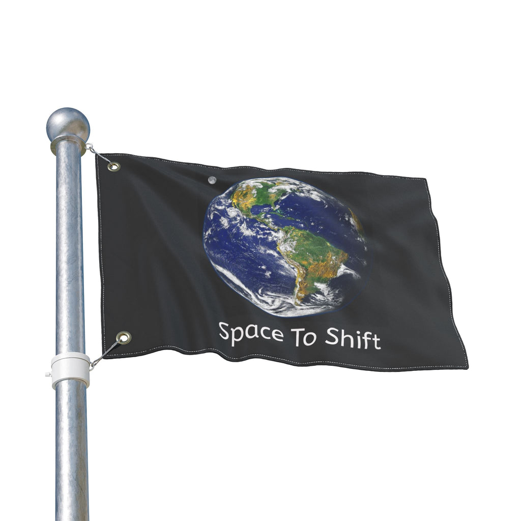 Earth Globe Flag — "Space To Shift" Double-Sided Outdoor Banner